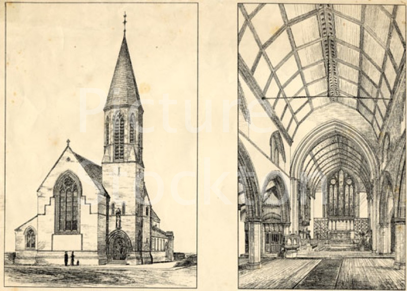 Architects sketch of St Peters Church, Yarm Road Picture Stockton Archive